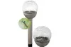 Two solar-powered garden lights with cracked glass globes on white background. Anteprima dell’immagine prodotto