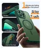 A hand holding a green iPhone case, with close-up shots of its features. Produktbild-Vorschau