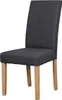 A single dark gray upholstered dining chair with natural wood legs, shown against a white background. Produktbild-Vorschau