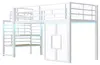 Hochbett 90x200cm mit Treppe Stauraum LED Weiß Einzelbett Produktbild-Vorschau 10