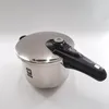 A stainless steel pressure cooker with a black handle is shown against a white background. Podgląd zdjęcia produktu