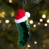 com-four®  3x Glas Christbaumschmuck als Gurke 11 cm - Produktbild-Vorschau 3