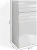 Vicco Midischrank Freddy, 36 x 79 cm, Weiß Hochglanz Produktbild-Vorschau 3