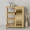 BEGRYF Bambus Badschrank 87,5x66x33 cm, Hochschrank mit Tür Produktbild-Vorschau 6