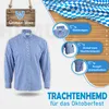 Trachtenhemd Edelweiß-Stickerei stehkragen 100% Baumwolle, Produktbild-Vorschau 8