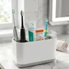 WELLHAUS Portaspazzolini da denti, bianco e grigio, con 5 Anteprima dell’immagine prodotto 8