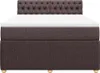vidaXL Boxspringbett mit Matratze Dunkelbraun 140x190 cm Produktbild-Vorschau 6