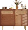 OKWISH Commode 120x40x80 cm - 6 Tiroirs, Poignées Dorées - Voir les images du produit 10
