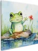 Wallario Premium Leinwandbild Frosch in Aquarell in Größe Produktbild-Vorschau 1