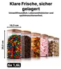 Sechs klare Lebensmittelaufbewahrungsbehälter mit Bambusdeckeln, gefüllt mit verschiedenen Lebensmitteln, mit Maßen von 20,5 cm Höhe und 10,3 cm Breite Náhľad obrázku produktu