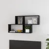 vidaXL Nástěnná police černá 100x18x53 cm Dřevěný materiál Náhled obrázku produktu 2