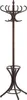 A dark brown coat rack with a circular base and multiple hooks. Anteprima dell’immagine prodotto