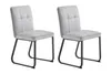 Two light gray upholstered dining chairs with black metal legs are shown against a white background. Náhled obrázku produktu