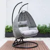 HOME DELUXE - Polyrattan Hängesessel TWIN Grau - 145x74x126 Produktbild-Vorschau 6