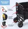 EASYmaxx Bollerwagen met kleine wielen - opvouwbaar - zwart Productafbeelding-voorbeeld 3