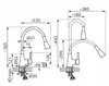 Technical drawing of a faucet with dimensions. Náhled obrázku produktu