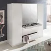 Aachen Drehtürenschrank mit Spiegel 4-türig 135 cm Weiß Produktbild-Vorschau 6