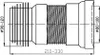 A technical drawing of a flexible WC connector with dimensions indicated. Anteprima dell’immagine prodotto