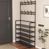 Stojan na oblečení 60 x 172 cm s policemi na boty, černý, Náhled obrázku produktu 5