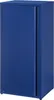 A blue metal cabinet with a single door and a rolling shutter. Voir les images du produit