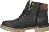 A side view of a men's gray lace-up boot with a zipper. Produktbild-Vorschau