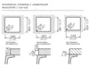 Diagrams showing dimensions and cut-out specifications for an undermount sink installation. Produktbild-Vorschau