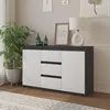 Komoda 120 Cm Antracyt / Biały Mat 3 Szuflady, 2 Drzwi, 2 Podgląd zdjęcia produktu 4