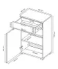 Kommode Weiß Hochglanz Eiche Sideboard Anrichte Wohnzimmer Produktbild-Vorschau 2