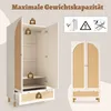 Weißer Landhausstil Kleiderschrank mit 2 Türen & Rattan, Produktbild-Vorschau 5