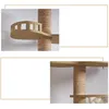 Close-up views of a cat tree with wooden platforms and sisal rope wrapped posts. Produktbild-Vorschau