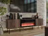 A modern TV stand with a fireplace is shown in a living room setting. Náhled obrázku produktu