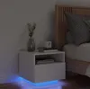 vidaXL Nachttisch mit LED-Leuchten Weiß 40x39x37 cm Produktbild-Vorschau 4