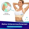 A woman wearing a beige posture corrector, with a close-up inset showing a detail of the product. Anteprima dell’immagine prodotto
