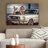 MuchoWow® - Leinwandbilder - Auto - Oldtimer - Frau, Produktbild-Vorschau 5