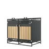 Abri pour poubelles avec couvercle hydraulique, aspect bois Voir les images du produit 12
