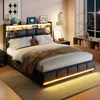 INONEFT Polsterbett 140x200cm mit LED und USB, Doppelbett, Produktbild-Vorschau 6