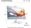 A diagram showing the dimensions and features of a monitor. Voir les images du produit