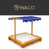 HAGO24 Sandkasten Sandbox Sandkiste Massivholz Dach Produktbild-Vorschau 5