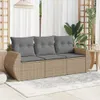 The Living Store 3-tlg. Garten-Sofagarnitur mit Kissen Produktbild-Vorschau 2