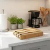 Relaxdays Folienspender, 3 Rollen, Schublade, Bambus, HxBxT Produktbild-Vorschau 2