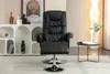 Ruhestuhl Massagestuhl mit Hocker Lounge-Sessel, Schwarz Produktbild-Vorschau 2
