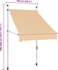 vidaXL Marquise rétractable Manuelle 100 cm Orange/Blanc Voir les images du produit 7
