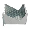 A galvanized metal hay feeder for livestock, such as sheep or goats, is shown against a white background. Podgląd zdjęcia produktu