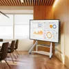A modern conference room with a TV stand displaying data charts. Podgląd zdjęcia produktu