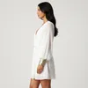 John Zack Elegantes weißes Kleid mit langen Ärmeln und Produktbild-Vorschau 7