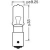 A technical drawing of a light bulb with dimensions indicated. Produktbild-Vorschau