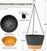 lot de 2 pots de fleurs suspendus avec drainage 20.3 cm Voir les images du produit 2