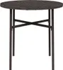 A brown poly rattan side table on a white background. Produktbild-Vorschau