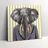 Elephant in a jacket – Leinwandbild Wandbild – 60x60 cm – Produktbild-Vorschau 1