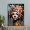 Wanddeko 60x80 cm - Frau - Graffiti - Schwarz, Leinwand Produktbild-Vorschau 4